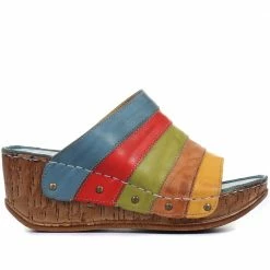 Pavers Leather Wedge Mule Sandals - CAY29001 / 315 110