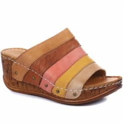 Pavers Leather Wedge Mule Sandals - CAY29001 / 315 110
