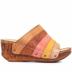 Pavers Leather Wedge Mule Sandals - CAY29001 / 315 110