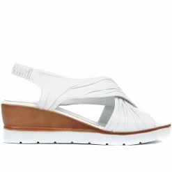 Bellissimo Pink Leather Slingback Wedge Sandals - KAP33007 / 320 133 / 320 133