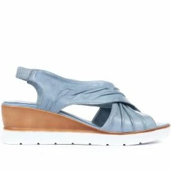 Bellissimo Pink Leather Slingback Wedge Sandals - KAP33007 / 320 133 / 320 133