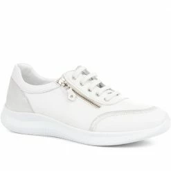 Bellissimo Lace-Up Leather Trainers - BELMETA35005 / 322 233