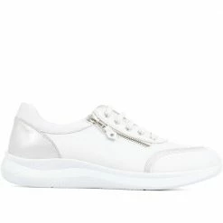 Bellissimo Lace-Up Leather Trainers - BELMETA35005 / 322 233