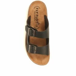 Fly Flot Leather Buckle Mule Sandals - FLY35123 / 321 780