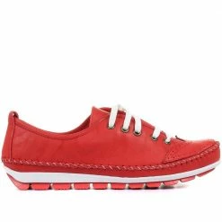 Pavers Wide Fit Leather Lace-Up Sneakers / 317 969
