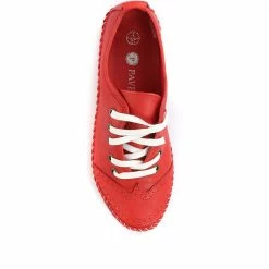 Pavers Wide Fit Leather Lace-Up Sneakers / 317 969