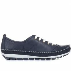 Pavers Wide Fit Leather Lace-Up Sneakers / 317 969