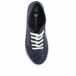 Pavers Wide Fit Leather Lace-Up Sneakers / 317 969