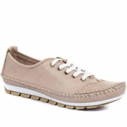 Pavers Wide Fit Leather Lace-Up Sneakers / 317 969