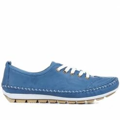 Pavers Wide Fit Leather Lace-Up Sneakers / 317 969