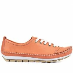 Pavers Wide Fit Leather Lace-Up Sneakers / 317 969