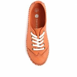 Pavers Wide Fit Leather Lace-Up Sneakers / 317 969