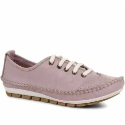 Pavers Wide Fit Leather Lace-Up Sneakers / 317 969