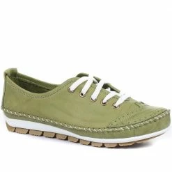 Pavers Wide Fit Leather Lace-Up Sneakers / 317 969