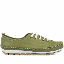 Pavers Wide Fit Leather Lace-Up Sneakers / 317 969