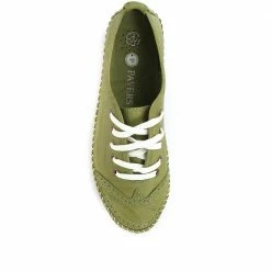 Pavers Wide Fit Leather Lace-Up Sneakers / 317 969
