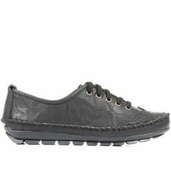 Pavers Wide Fit Leather Lace-Up Sneakers / 317 969