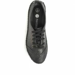 Pavers Wide Fit Leather Lace-Up Sneakers / 317 969