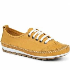 Pavers Wide Fit Leather Lace-Up Sneakers / 317 969