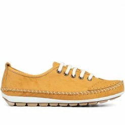 Pavers Wide Fit Leather Lace-Up Sneakers / 317 969