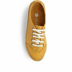 Pavers Wide Fit Leather Lace-Up Sneakers / 317 969