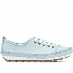 Pavers Wide Fit Leather Lace-Up Sneakers / 317 969