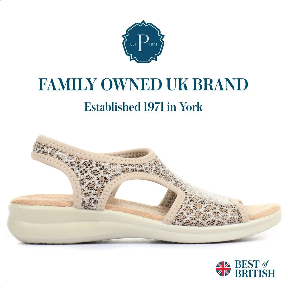 Pavers Wide Fit Leopard Print Pull-On Sandals - POLY33003 / 319 732 5 Pavers Wide Fit Leopard Print Pull-On Sandals - POLY33003 / 319 732