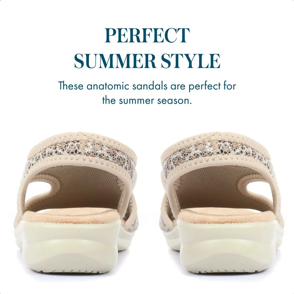 Pavers Wide Fit Leopard Print Pull-On Sandals - POLY33003 / 319 732 7 Pavers Wide Fit Leopard Print Pull-On Sandals - POLY33003 / 319 732