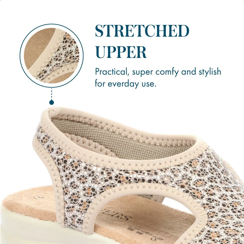 Pavers Wide Fit Leopard Print Pull-On Sandals - POLY33003 / 319 732 9 Pavers Wide Fit Leopard Print Pull-On Sandals - POLY33003 / 319 732