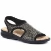 Pavers Wide Fit Leopard Print Pull-On Sandals - POLY33003 / 319 732