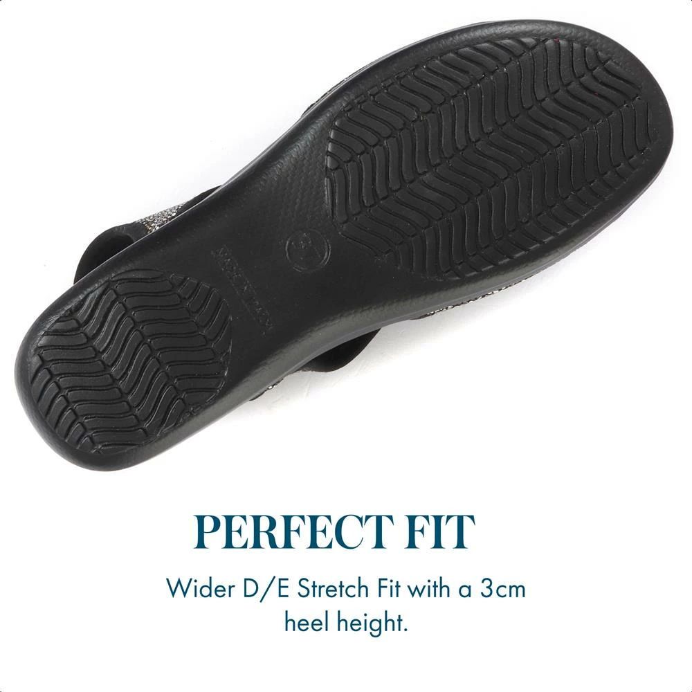 Pavers Wide Fit Leopard Print Pull-On Sandals - POLY33003 / 319 732 14 Pavers Wide Fit Leopard Print Pull-On Sandals - POLY33003 / 319 732