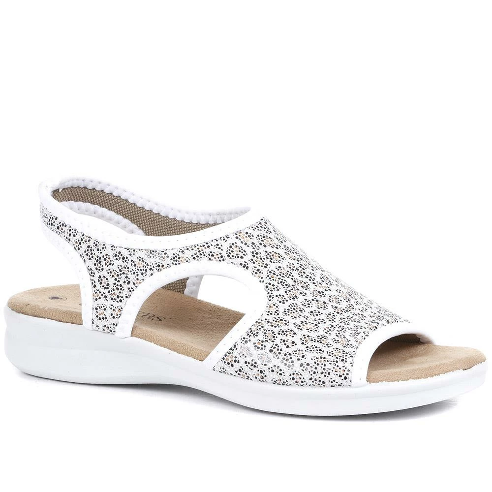 Pavers Wide Fit Leopard Print Pull-On Sandals - POLY33003 / 319 732 4 Pavers Wide Fit Leopard Print Pull-On Sandals - POLY33003 / 319 732