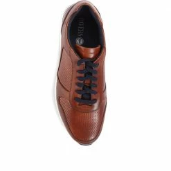 Pavers Wide Fit Leather Lace-Up Trainers - PARK35013 / 321 632
