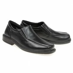 Pavers Wide Fit Leather Slip On Shoes - RAJ1601 / 124 914