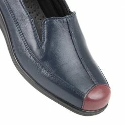 Pavers Shoes Wide Fit Leather Slip On With Contrasting Toe Cap - KF2113 / 305 107