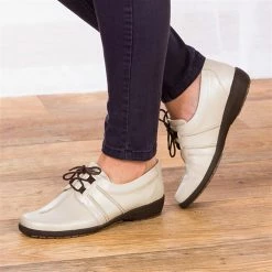 Fly Flot Wide Fit Leather Shoe With Lace Up - CALFLY1204 / 134 150