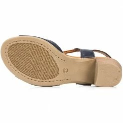 Bellissimo Women's Taupe Leather Heeled Sandal - BELMETIN2305 / 307 897 / 307 897 Sandals