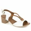 Bellissimo Women's Taupe Leather Heeled Sandal - BELMETIN2305 / 307 897 / 307 897 Sandals