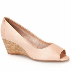 Bellissimo Shoes Leather Peep-Toe Wedge - BELBOT27000 / 311 659