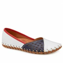 Pavers Ladies Flat Leather Slip On Shoes - KARY2308 / 308 113 / 308 113