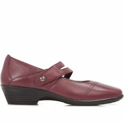 Pavers Wide Fit Leather Mary-Jane With Split Strap & Stud - HSKEMP1813 / 146 313 Shoes