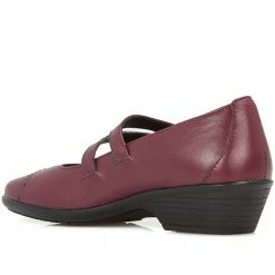 Pavers Wide Fit Leather Mary-Jane With Split Strap & Stud - HSKEMP1813 / 146 313 Shoes