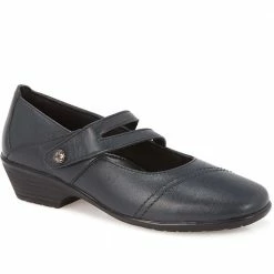 Pavers Wide Fit Leather Mary-Jane With Split Strap & Stud - HSKEMP1813 / 146 313 Shoes