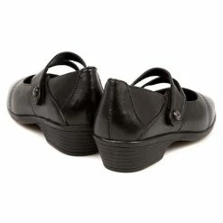 Pavers Wide Fit Leather Mary-Jane With Split Strap & Stud - HSKEMP1813 / 146 313 Shoes