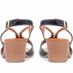 Bellissimo Women's Taupe Leather Heeled Sandal - BELMETIN2305 / 307 897 / 307 897 Sandals