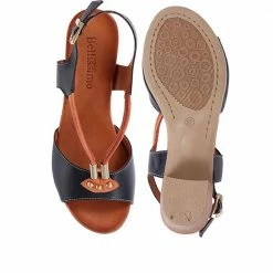 Bellissimo Women's Taupe Leather Heeled Sandal - BELMETIN2305 / 307 897 / 307 897 Sandals