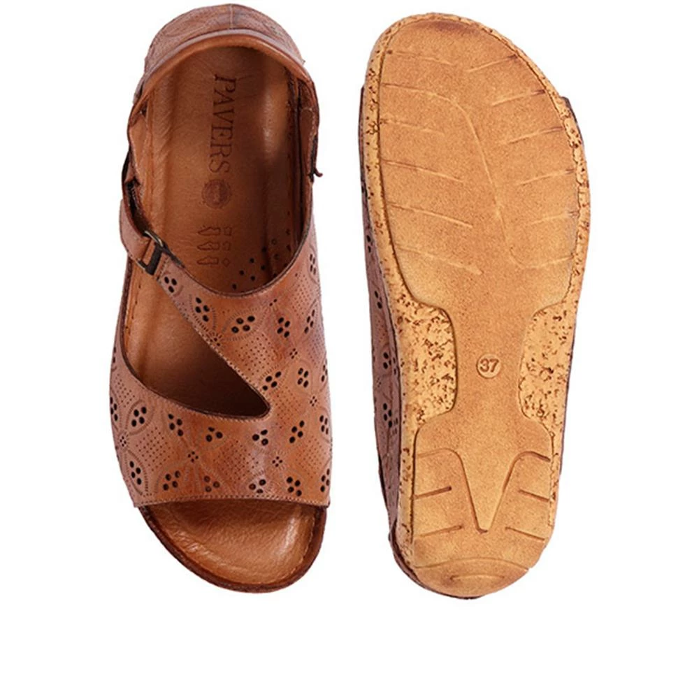 Pavers Leather Flat Sandals - KARY29011 / 315 353 15 Pavers Leather Flat Sandals - KARY29011 / 315 353