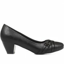 Pavers Black Heeled Court Shoe - WK29002 / 315 360 / 315 360