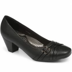 Pavers Black Heeled Court Shoe - WK29002 / 315 360 / 315 360