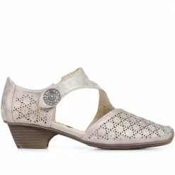 Pavers Wide Fit Metallic Floral Print Mary Jane - WBINS29014 / 314 775 Shoes